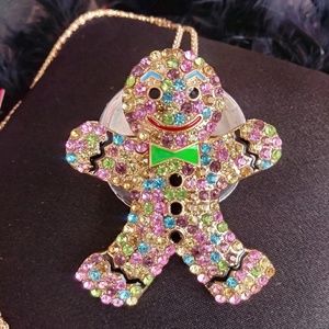 Betsey johnson gingerbread man necklace